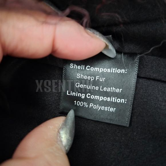 Genuine Mongolian Lamb Fur Coat - Luxurious Fur (Burgandy/Wine) - Picture 9 of 15